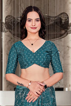 Blue Crepe Corporate Professional Saree - FeministaCrepe