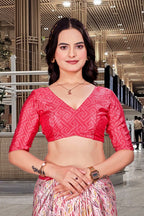Cream Crepe Professional Teacher Saree - FeministaCrepe