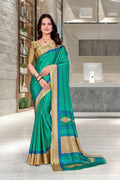 Green Crepe Professional Teacher Saree - FeministaCrepe