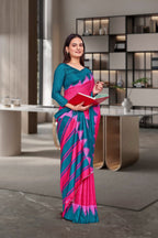 Pink Crepe School Uniform Saree for Teachers - FeministaCrepe