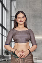 Multicolor Crepe Work Wear Saree for Teachers - FeministaCrepe
