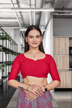 Red Georgette Professional Office Saree - FeministaGeorgette
