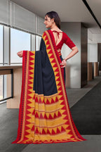 Black Georgette Business Saree for Professionals - FeministaGeorgette