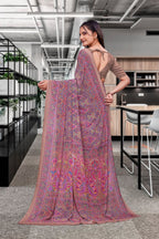 Multicolor Georgette Professional Office Saree - FeministaGeorgette