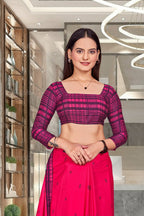 Pink Crepe Professional Teacher Saree - FeministaCrepe