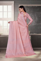 Pink Cotton Silk Formal Professional Saree - FeministaCotton Silk
