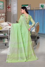 Light Green Cotton Silk Business Saree for Professionals - FeministaCotton Silk