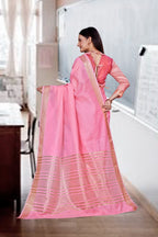Pink Cotton Silk Business Saree for Professionals - FeministaCotton Silk