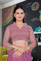Pink Cotton Silk Staff Professional Saree - FeministaCotton Silk