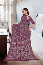 Purple Crepe Professional Office Saree - FeministaCrepe