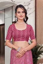 Pink Crepe Professional Teacher Saree - FeministaCrepe