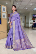 Blue Cotton Silk Corporate Professional Saree - FeministaCotton Silk