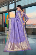 Blue Cotton Silk Professional Office Saree - FeministaCotton Silk