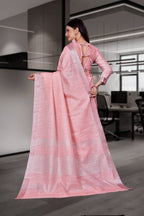 Pink Cotton Silk Professional Office Saree - FeministaCotton Silk