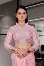 Pink Cotton Silk Professional Office Saree - FeministaCotton Silk