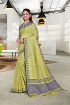 Yellow Cotton Silk Professional Office Saree - FeministaCotton Silk