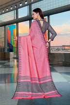 Pink Cotton Silk Business Saree for Professionals - FeministaCotton Silk