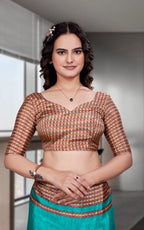 Blue Crepe Workplace Formal Saree - FeministaCrepe