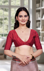 Maroon Crepe Professional Office Saree - FeministaCrepe