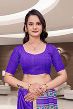 Purple Crepe Professional Office Saree - FeministaCrepe