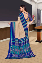 Blue Cotton Silk Corporate Professional Saree - FeministaCotton Silk