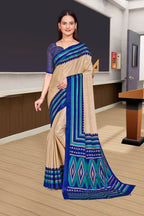 Blue Cotton Silk Corporate Professional Saree - FeministaCotton Silk