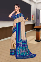 Blue Cotton Silk Corporate Professional Saree - FeministaCotton Silk