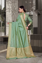 Green Cotton Silk Professional Office Saree - FeministaCotton Silk