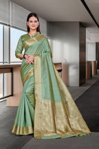 Green Cotton Silk Professional Office Saree - FeministaCotton Silk
